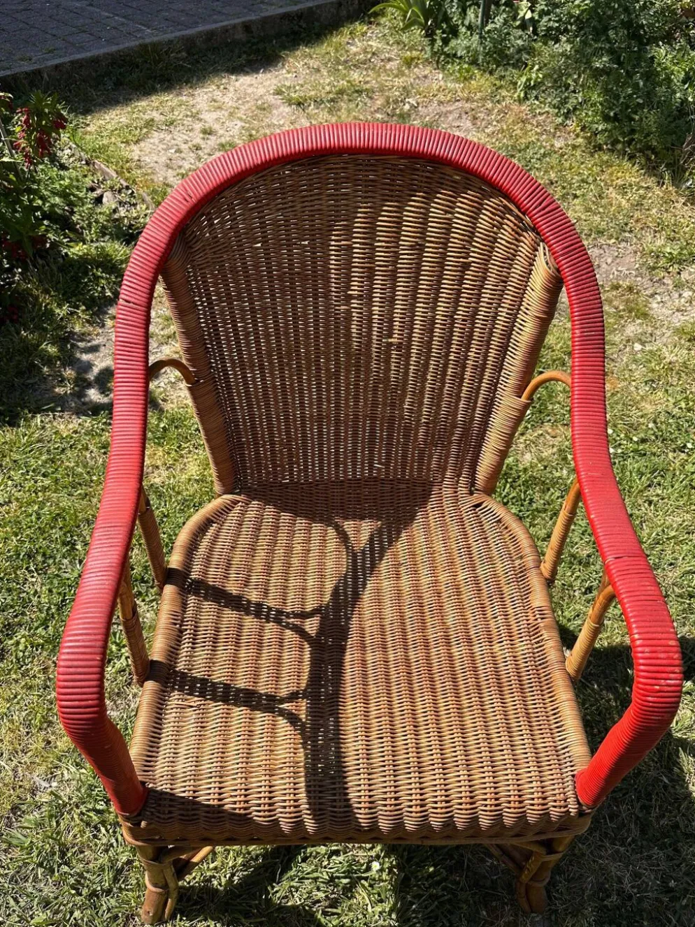 Salon de jardin en rotin vintage