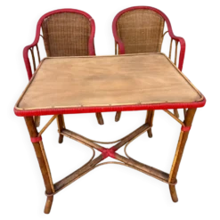 Salon de jardin en rotin vintage