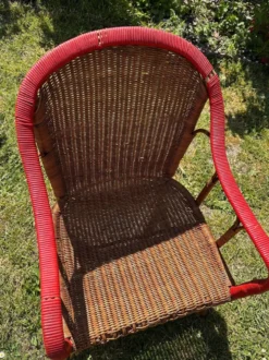 Salon de jardin en rotin vintage