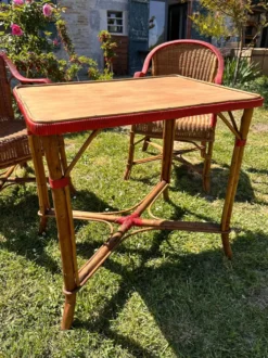 Salon de jardin en rotin vintage