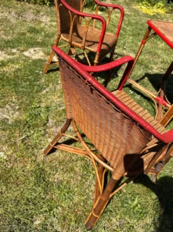 Salon de jardin en rotin vintage