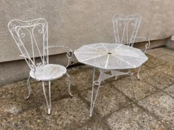 salon de jardin métal tête a tête vintage
