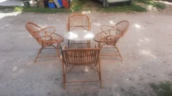 Salon de jardin rotin et bambou