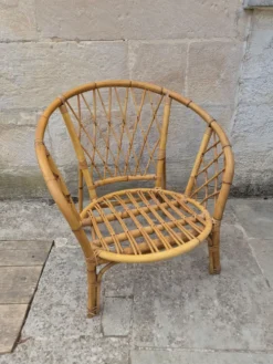 Salon de jardin Vintage en bambou et rotin - Années 60/70