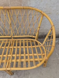 Salon de jardin Vintage en bambou et rotin - Années 60/70