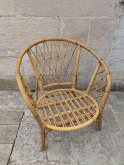 Salon de jardin Vintage en bambou et rotin - Années 60/70