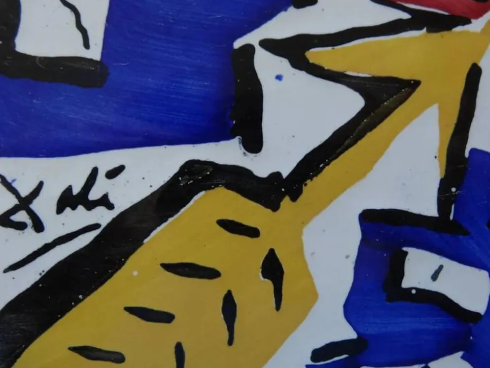 Salvador Dali : Flèches cardinales, céramique originale signée