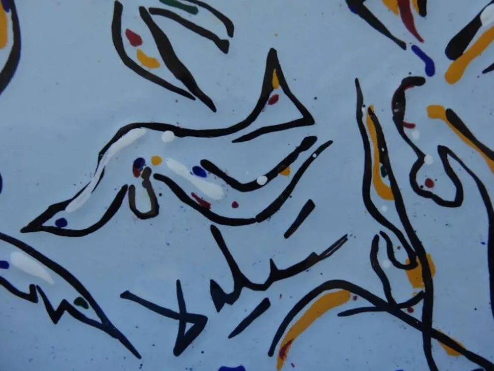 Salvador Dali : La nuit des oiseaux, céramique originale signée