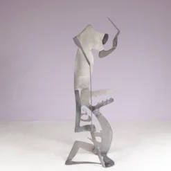 Sculpture abstraite en métal des années 1990 nommée : mensch mit mensch Guido Hafner allemand