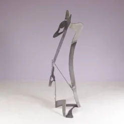 Sculpture abstraite en métal des années 1990 nommée : mensch mit mensch Guido Hafner allemand