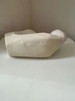 Sculpture abstraite plâtre couple enfant vintage