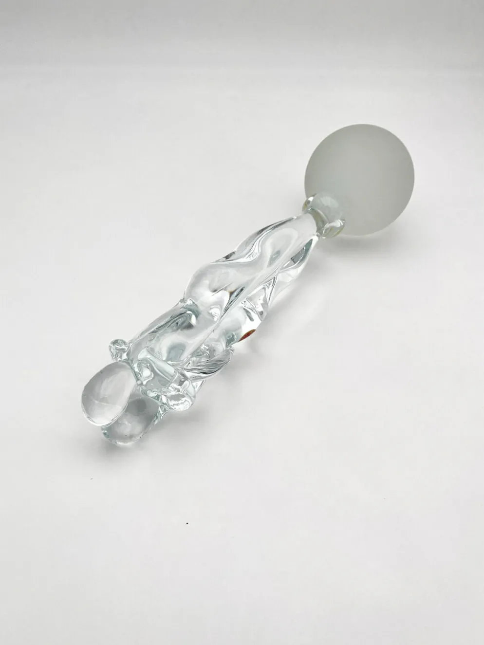 Sculpture Amoureux Verre Massif Murano 2000 Signée Mathis Zane