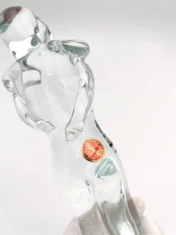 Sculpture Amoureux Verre Massif Murano 2000 Signée Mathis Zane