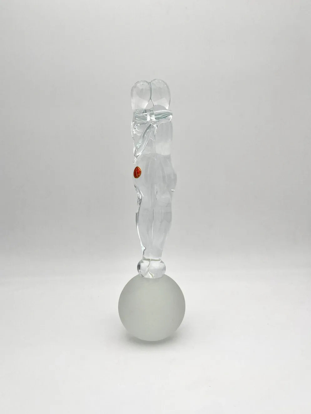 Sculpture Amoureux Verre Massif Murano 2000 Signée Mathis Zane