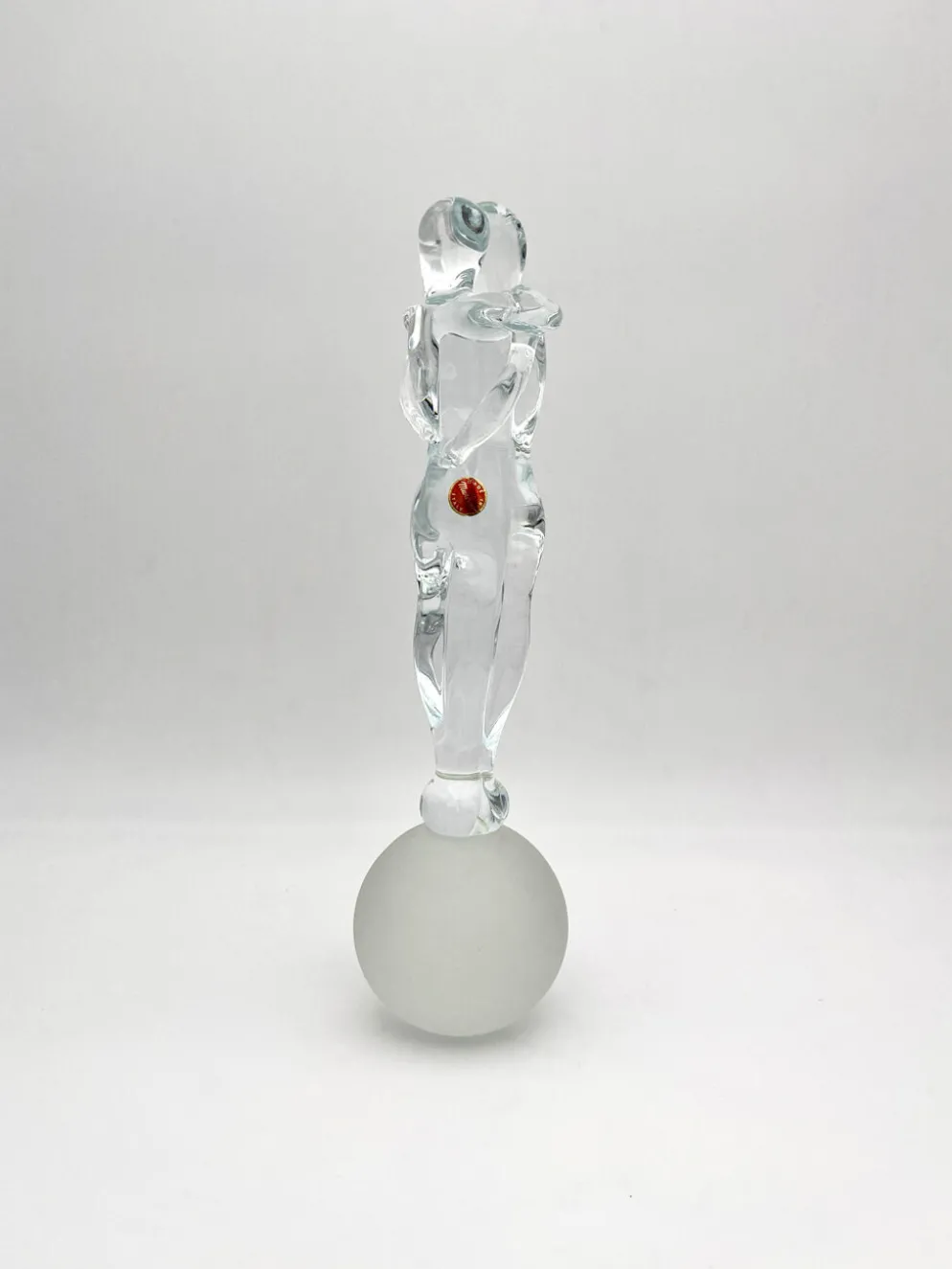 Sculpture Amoureux Verre Massif Murano 2000 Signée Mathis Zane