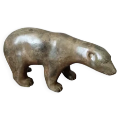 Sculpture animalière en bronze ours polaire de Pierre Chenet