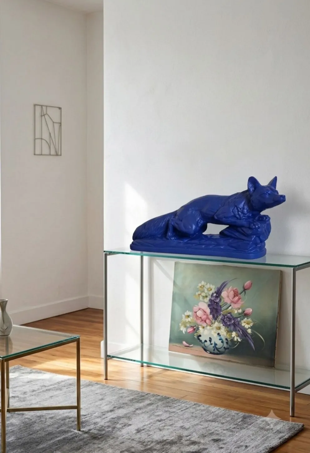 Sculpture années 50 bleu Klein