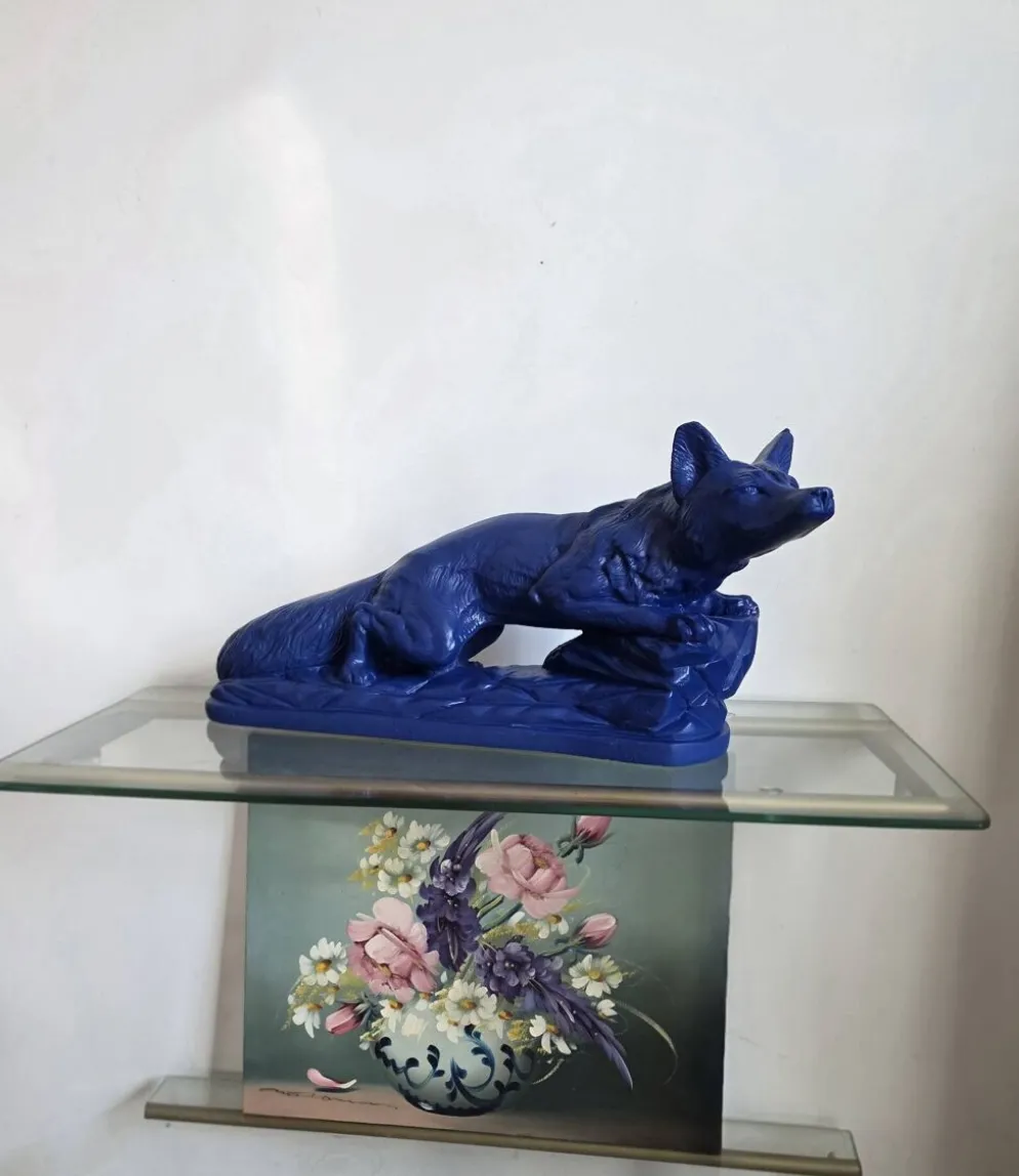 Sculpture années 50 bleu Klein