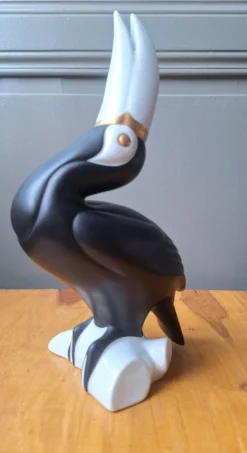 Sculpture art déco toucan de Jaroslav Ježek pour Royal Dux, œuvre en p