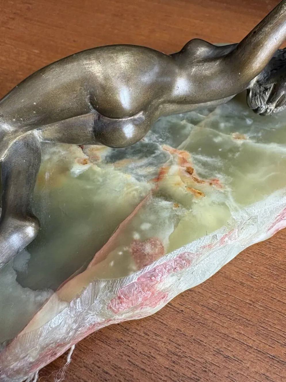 Sculpture Art Deco nu féminin bronze et socle onyx