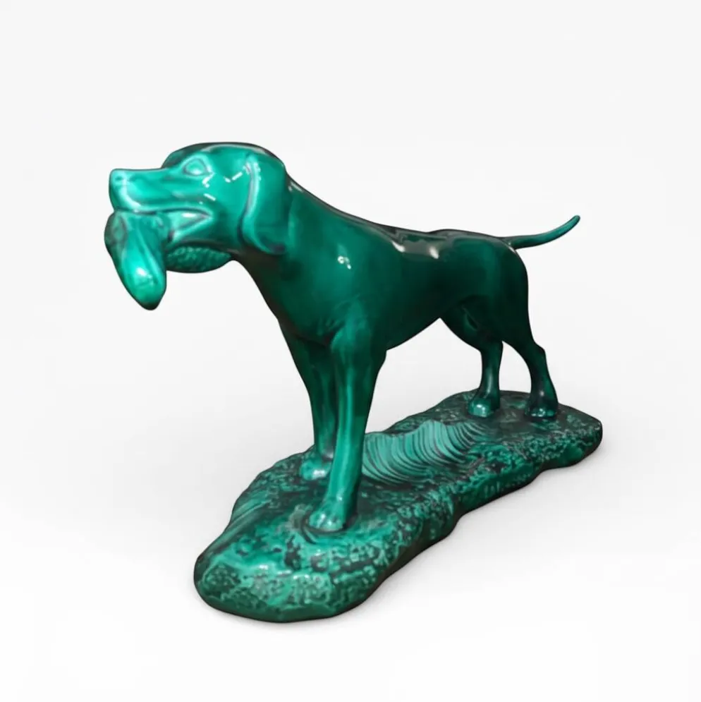 Sculpture Chien de Chasse au Canard - Art Déco - J. MIGNOT - Saint-Clément