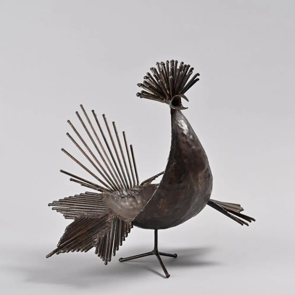 Sculpture coq par Michel Anasse, France vers 1960