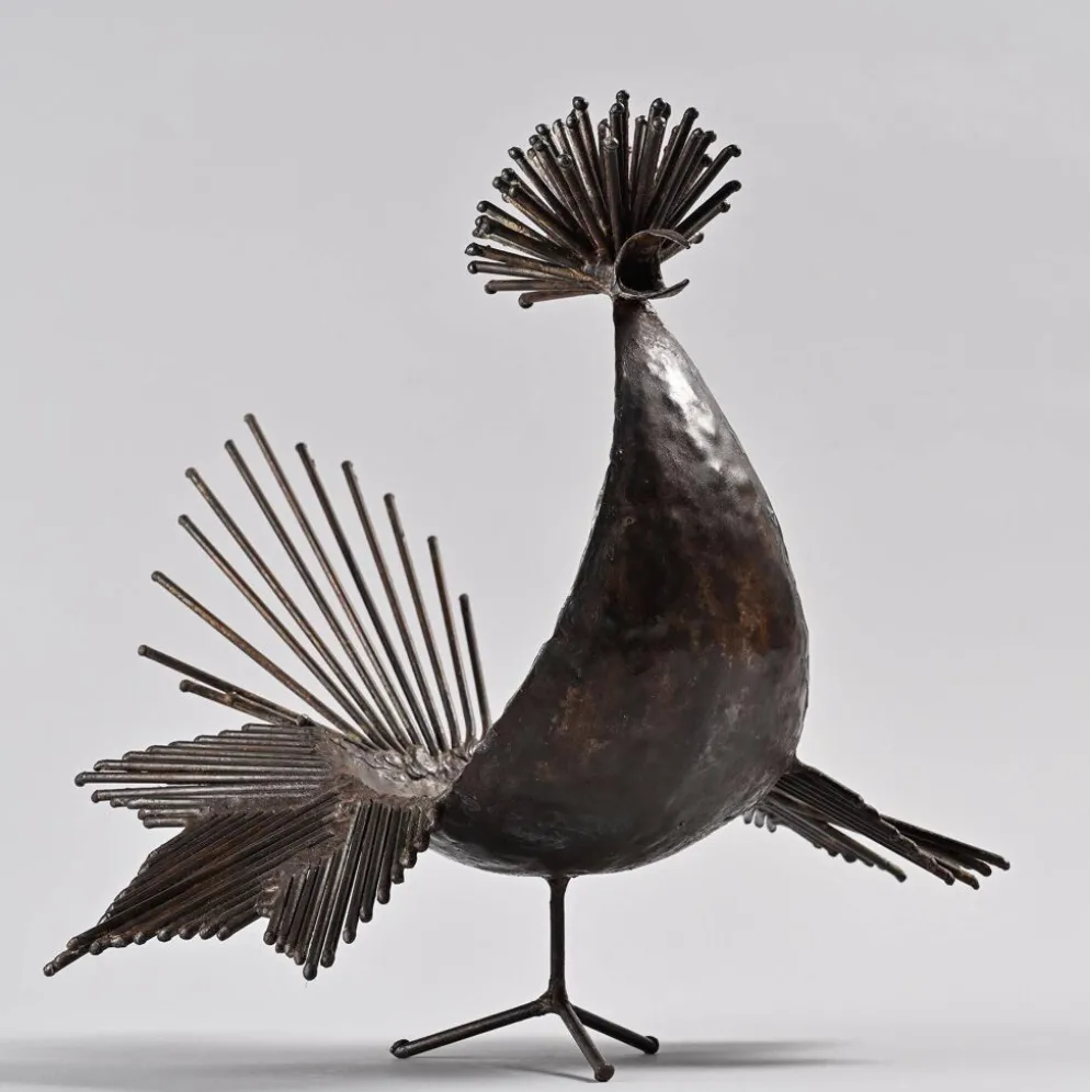 Sculpture coq par Michel Anasse, France vers 1960