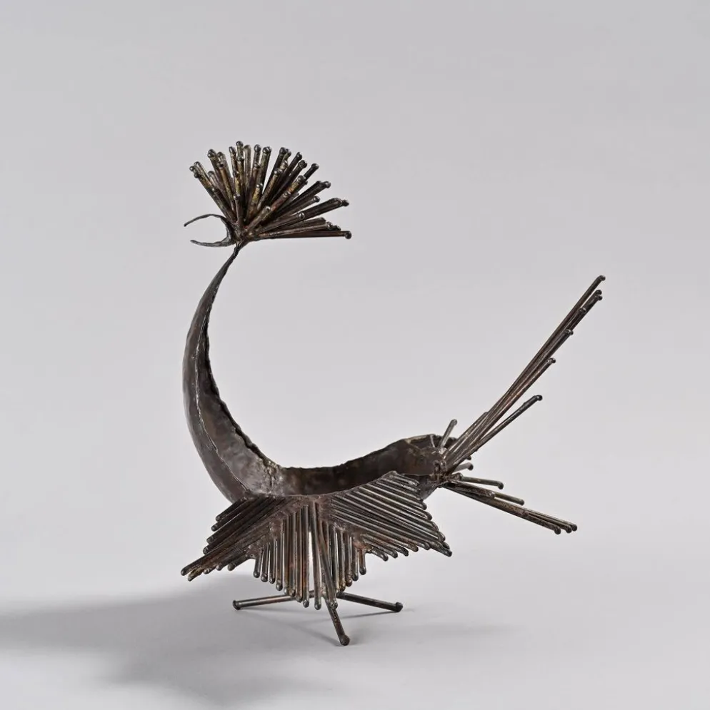 Sculpture coq par Michel Anasse, France vers 1960