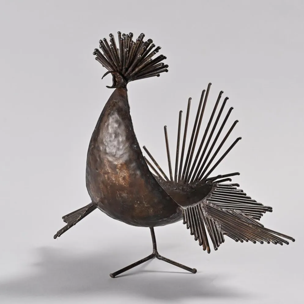 Sculpture coq par Michel Anasse, France vers 1960