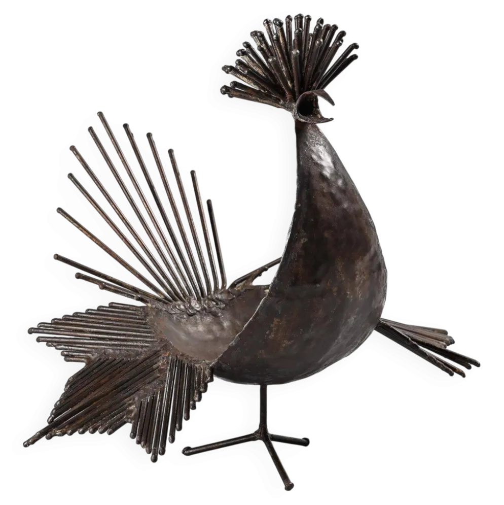 Sculpture coq par Michel Anasse, France vers 1960