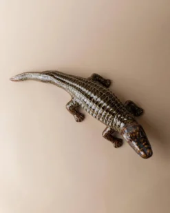 Sculpture crocodile vintage en céramique - émail multicolore, par Coccodrillo Italia années 1960 - très décorative, objet de collection, idée cadeau