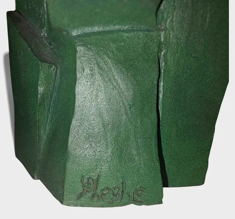 Sculpture cubiste « Bronze Vert » – Jean Pheghé (Circa 1950)