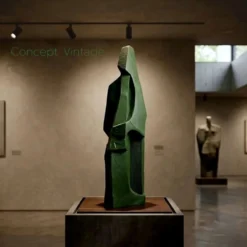 Sculpture cubiste « Bronze Vert » – Jean Pheghé (Circa 1950)