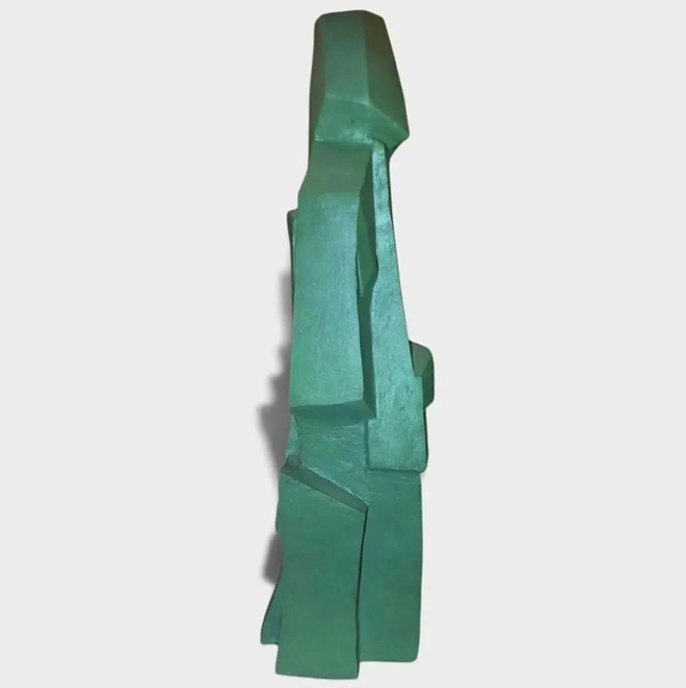 Sculpture cubiste « Bronze Vert » – Jean Pheghé (Circa 1950)