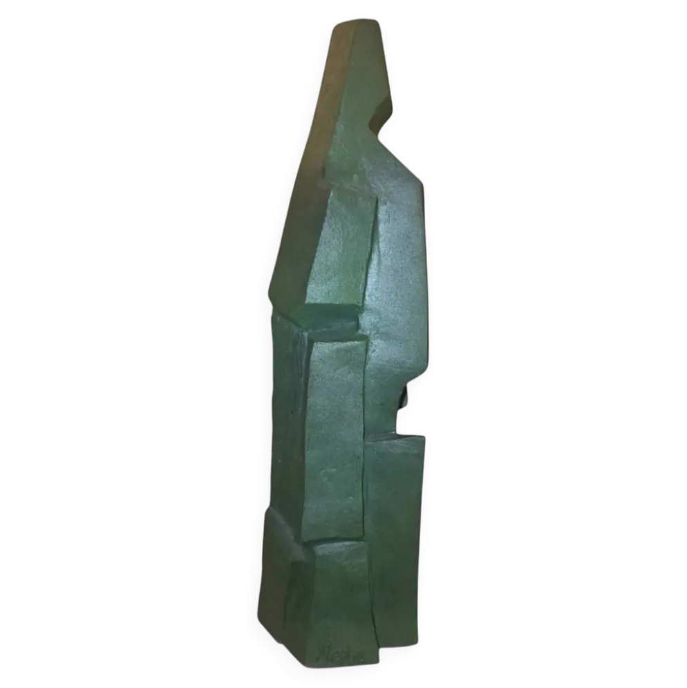Sculpture cubiste « Bronze Vert » – Jean Pheghé (Circa 1950)