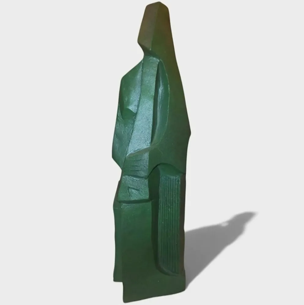 Sculpture cubiste « Bronze Vert » – Jean Pheghé (Circa 1950)