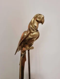 Sculpture décorative en laiton massif représentant un perroquet, années 1970, Palm Beach/Hollywood Regency