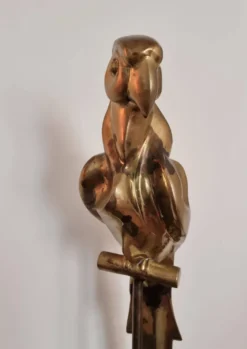 Sculpture décorative en laiton massif représentant un perroquet, années 1970, Palm Beach/Hollywood Regency