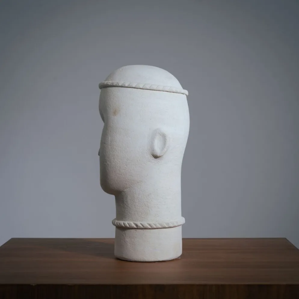 Sculpture de femme moderniste en grès, années 1980