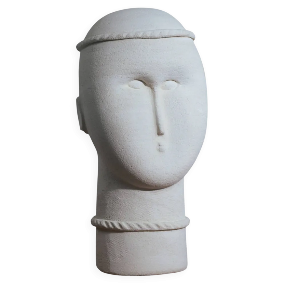 Sculpture de femme moderniste en grès, années 1980