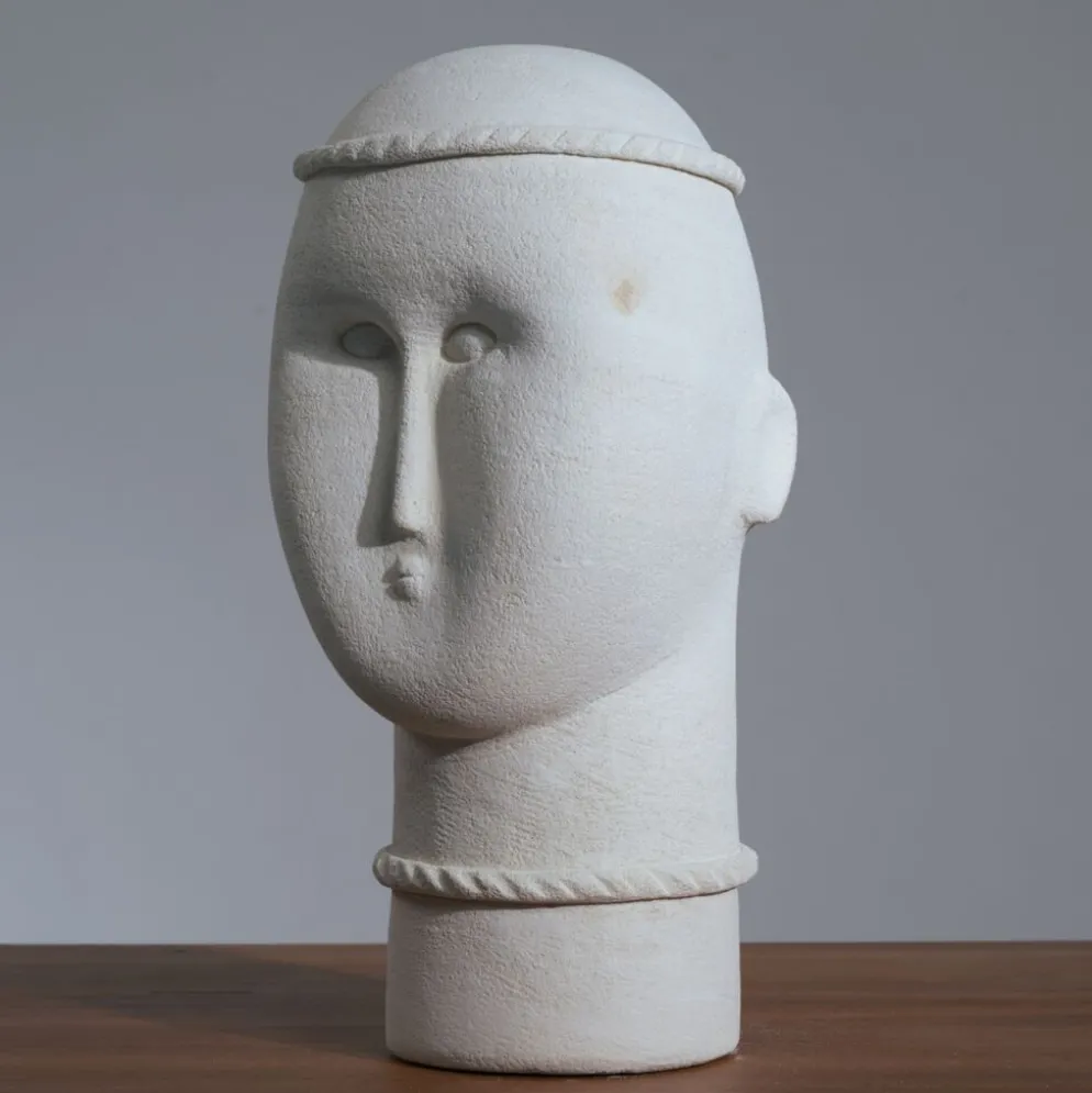 Sculpture de femme moderniste en grès, années 1980