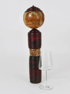 Sculpture de poupée Kokeshi décorative du nord du Japon, peinte à la main, signée