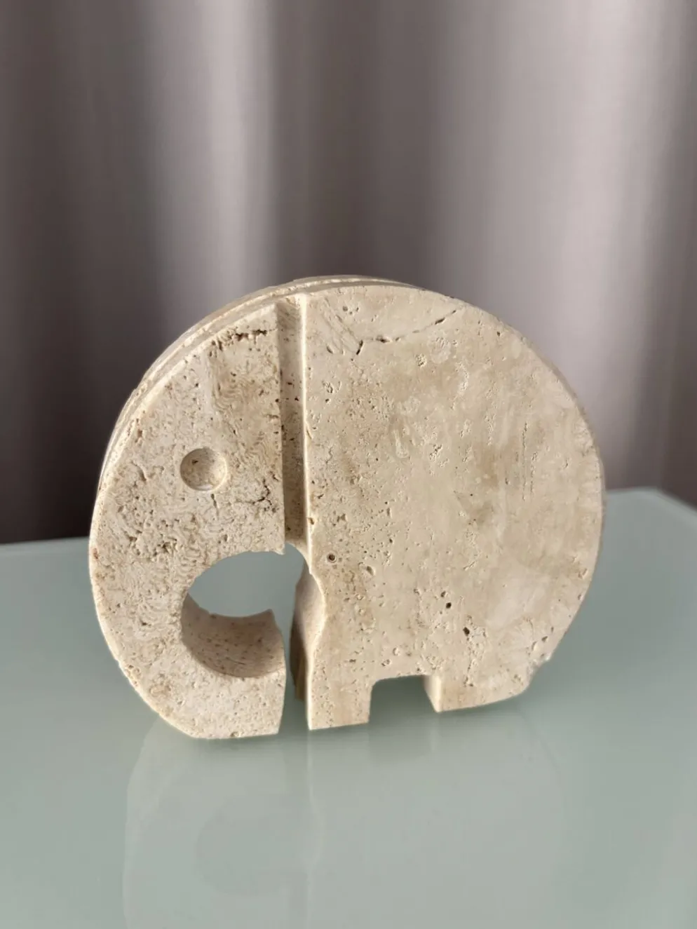 Sculpture d'éléphant en travertin Fratelli Mannelli / Porte-lettres