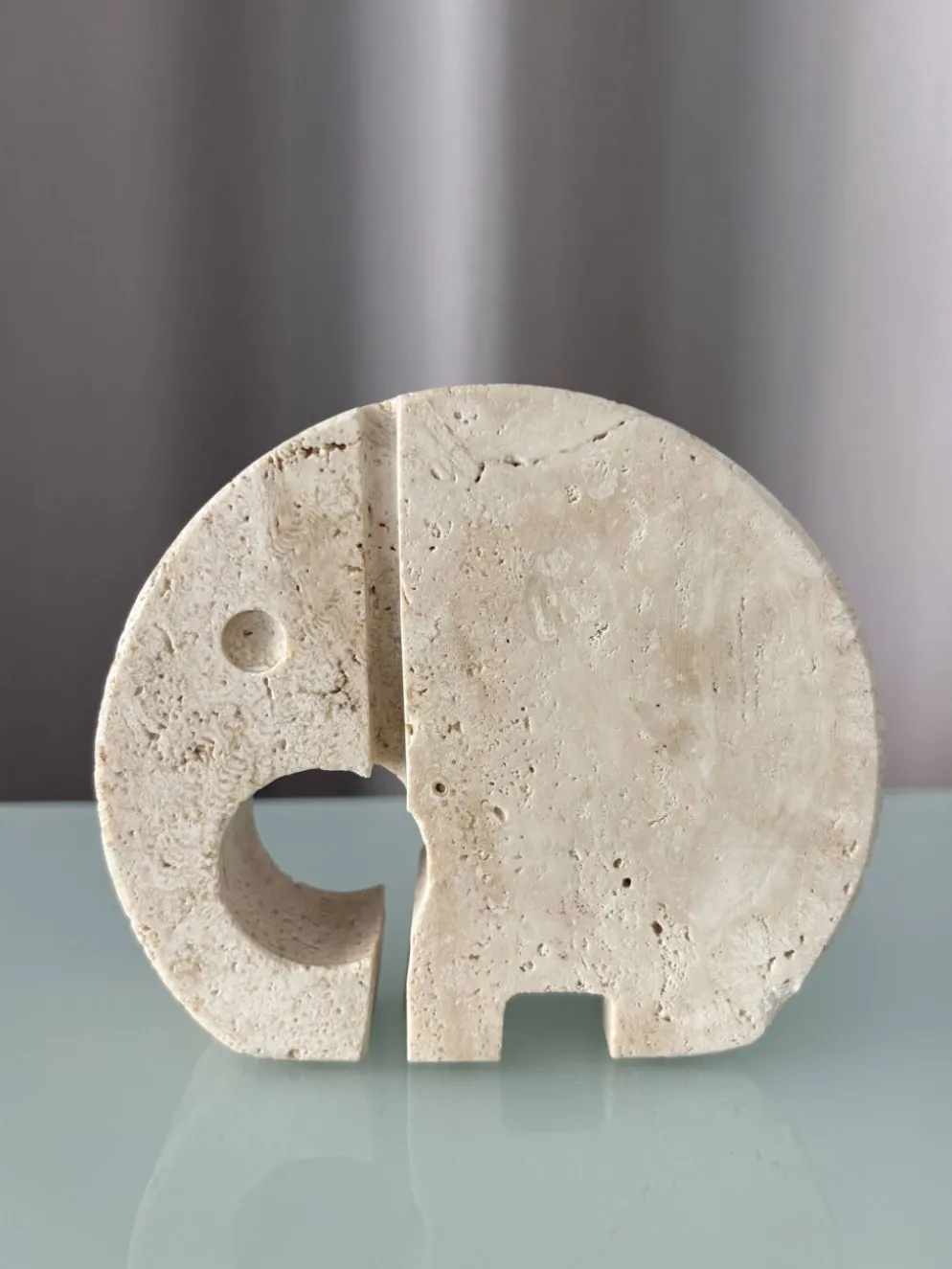 Sculpture d'éléphant en travertin Fratelli Mannelli / Porte-lettres
