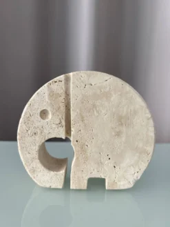 Sculpture d'éléphant en travertin Fratelli Mannelli / Porte-lettres