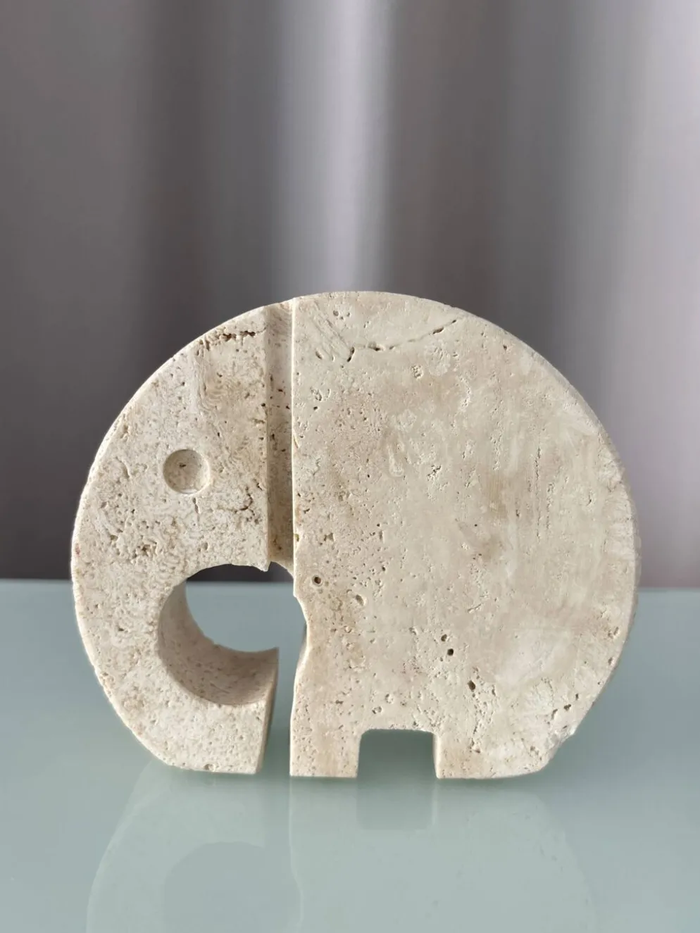 Sculpture d'éléphant en travertin Fratelli Mannelli / Porte-lettres