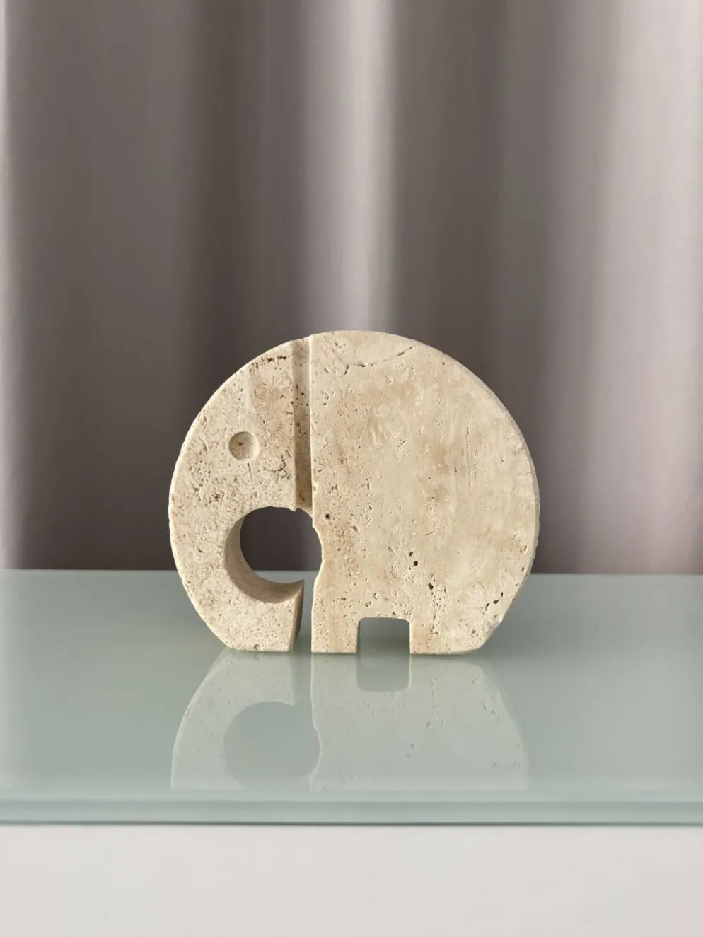 Sculpture d'éléphant en travertin Fratelli Mannelli / Porte-lettres