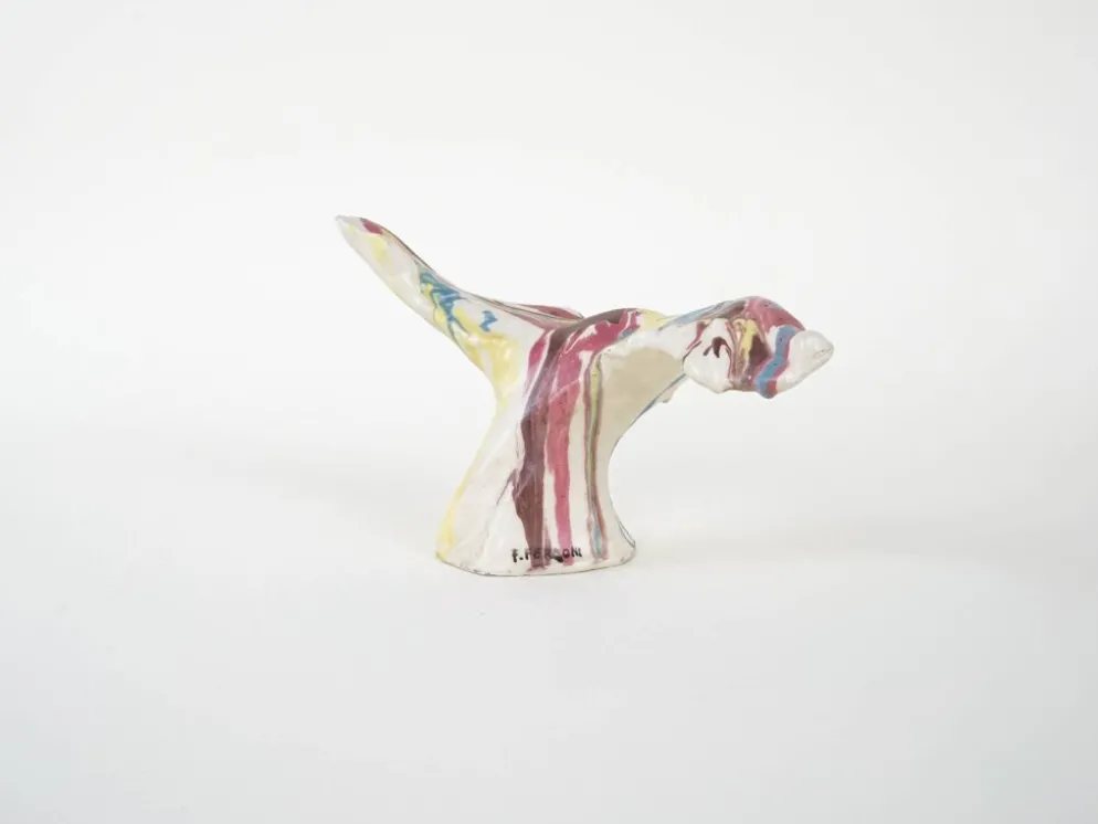 Sculpture d'oiseau en céramique, design italien, années 1970, fabricant : F. Ferroni