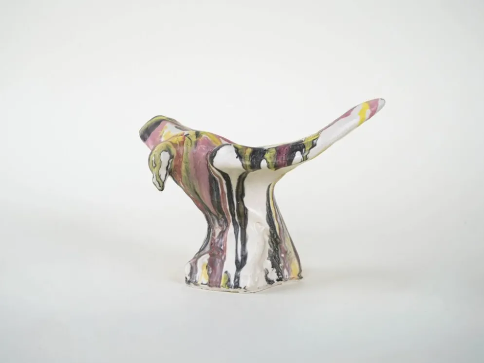 Sculpture d'oiseau en céramique, design italien, années 1970, fabricant : F. Ferroni