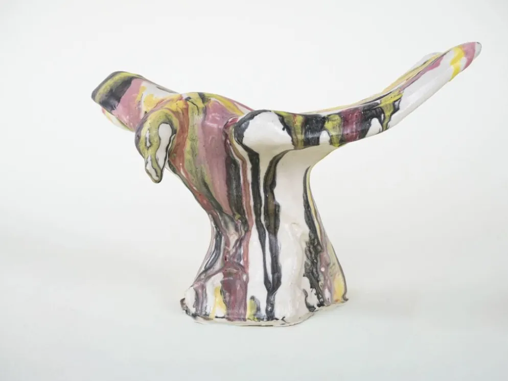 Sculpture d'oiseau en céramique, design italien, années 1970, fabricant : F. Ferroni